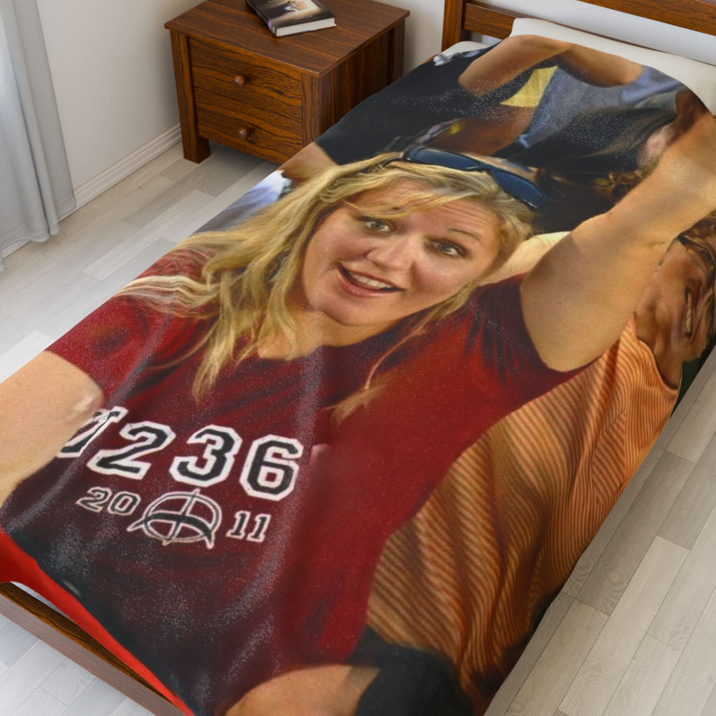 Personal Photo Velveteen Plush Blanket - Custom Memory Throw