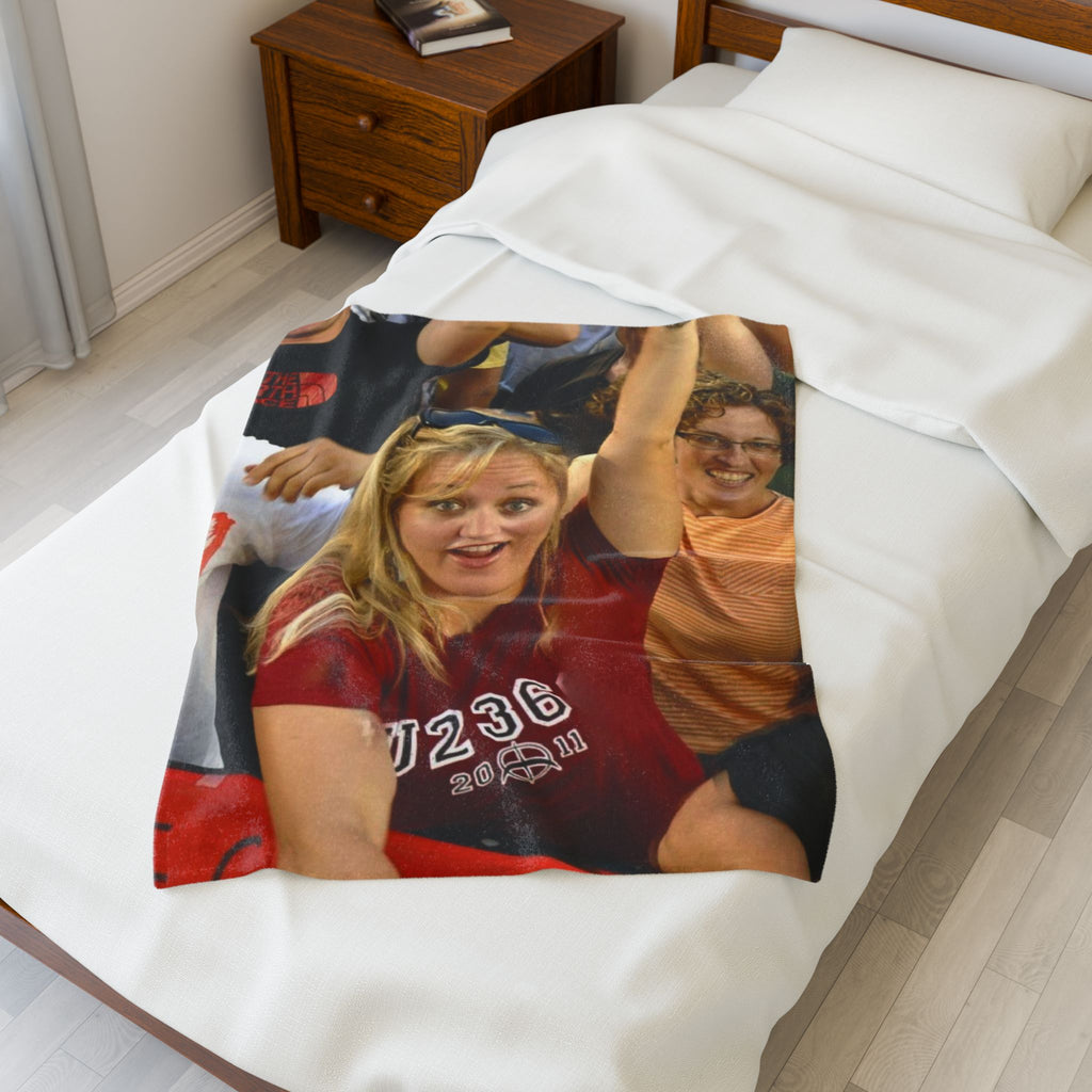 Personal Photo Velveteen Plush Blanket - Custom Memory Throw