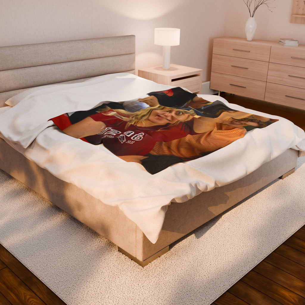 Personal Photo Velveteen Plush Blanket - Custom Memory Throw